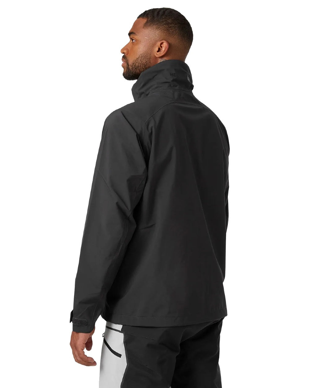 Ebony coloured Helly Hansen Mens HP Racing Sailing Jacket on white background 