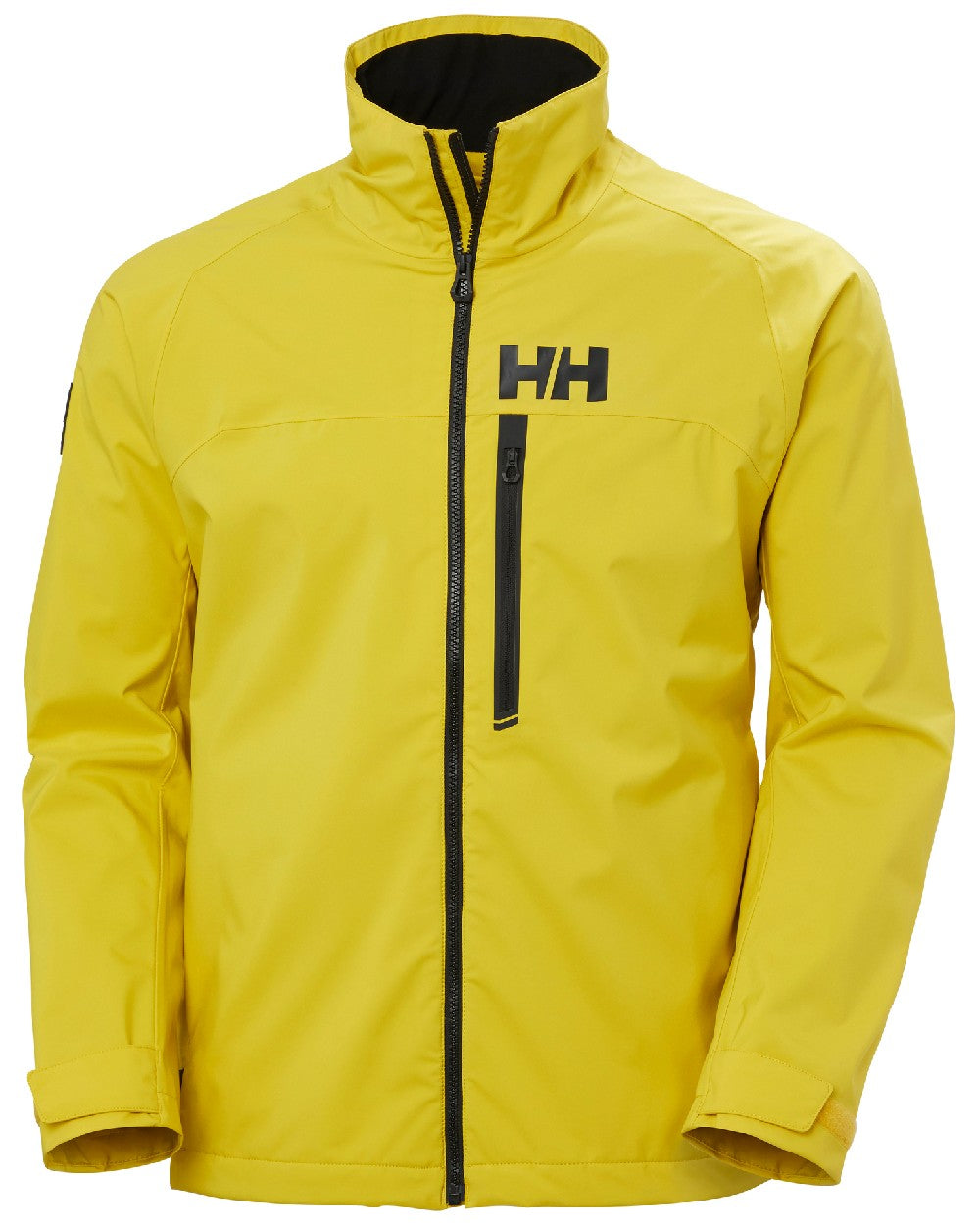 Gold Rush coloured Helly Hansen Mens HP Racing Sailing Jacket on white background 