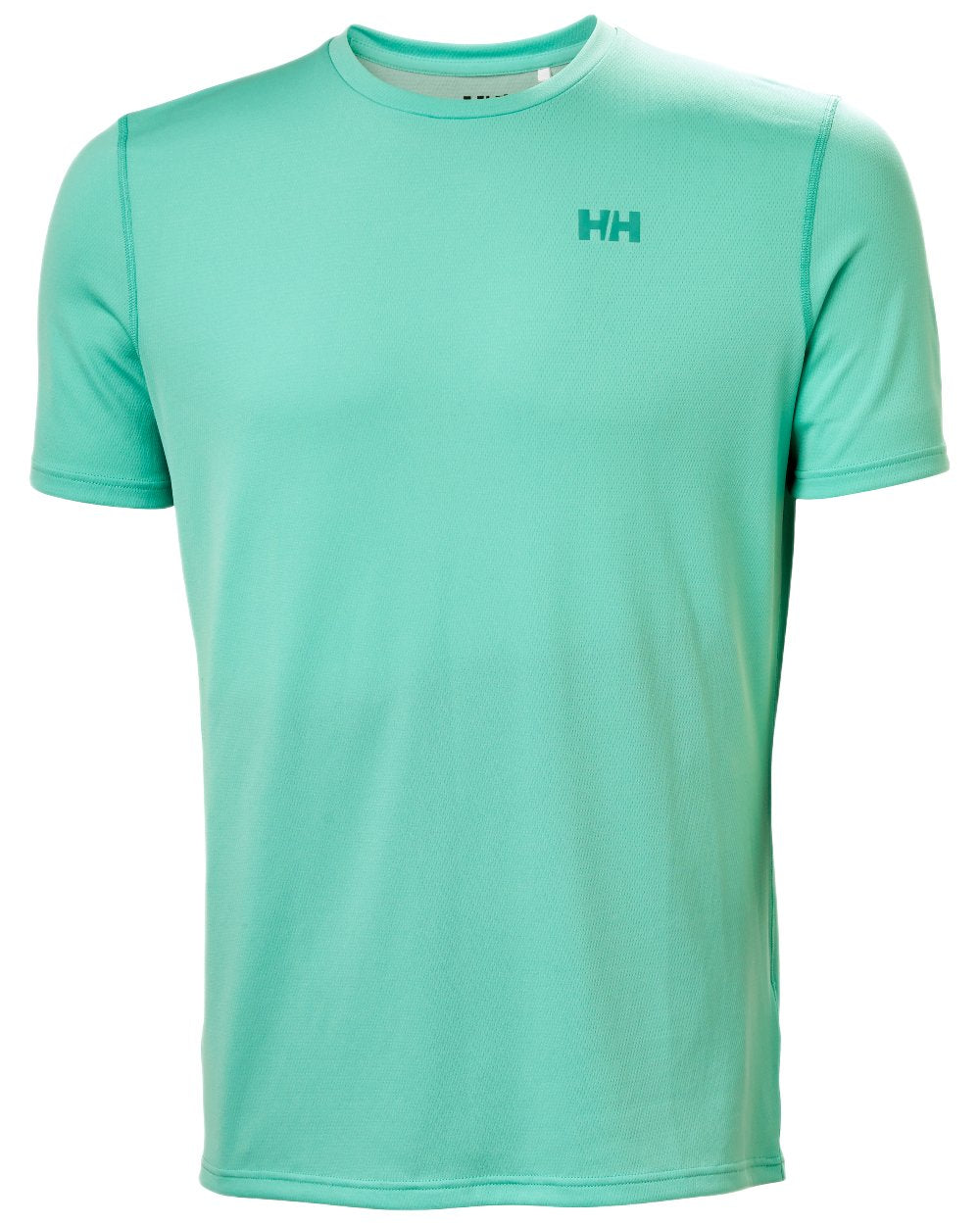 Lagoon Coloured Helly Hansen Mens Lifa Active Solen T-Shirt on White Background
