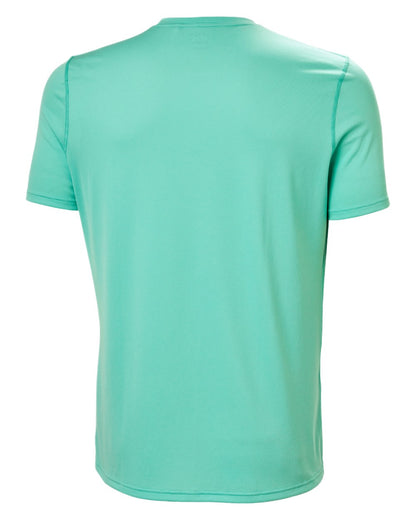 Lagoon Coloured Helly Hansen Mens Lifa Active Solen T-Shirt on White Background
