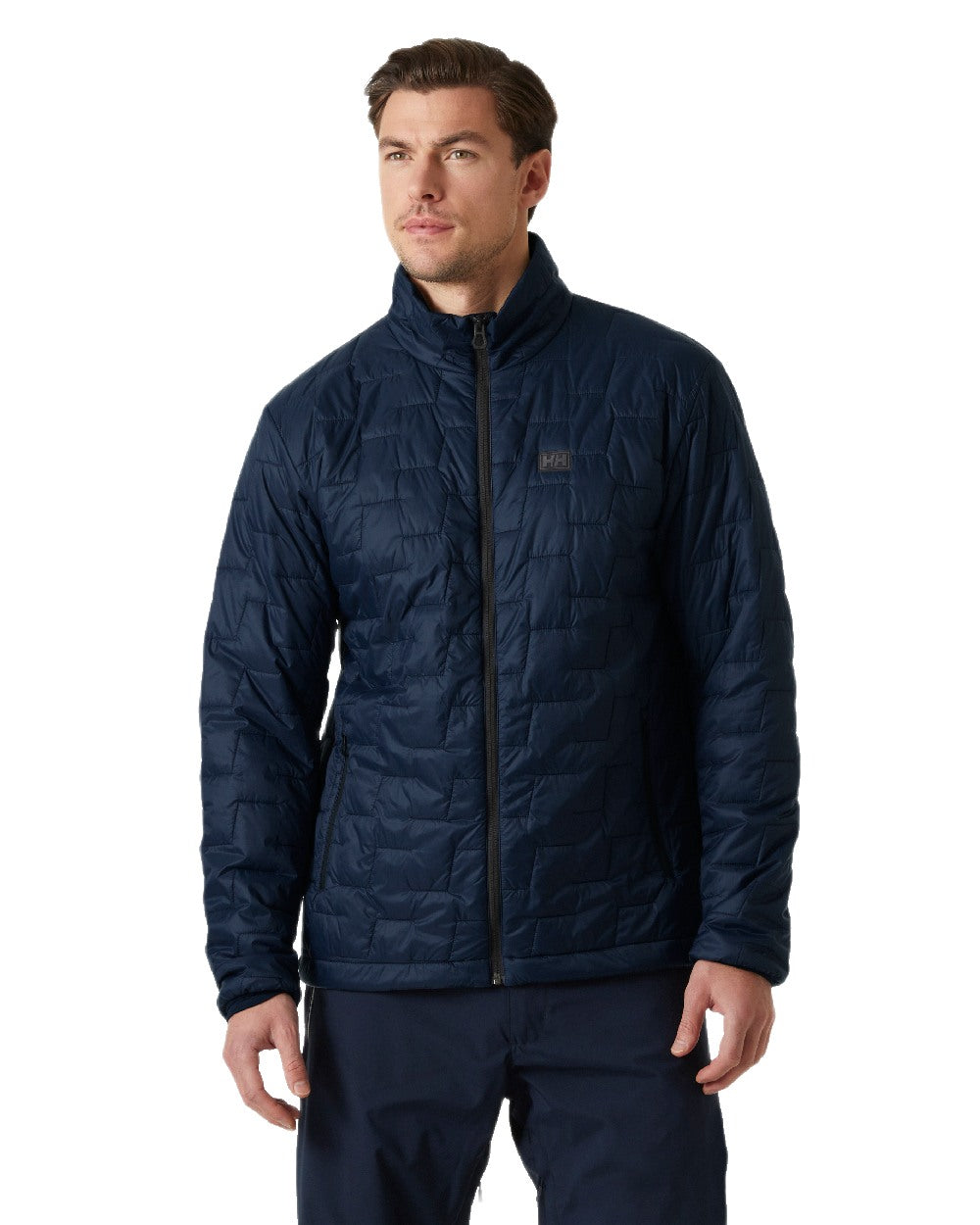 Navy Coloured Helly Hansen Mens Lifaloft Insulator Jacket on White Background
