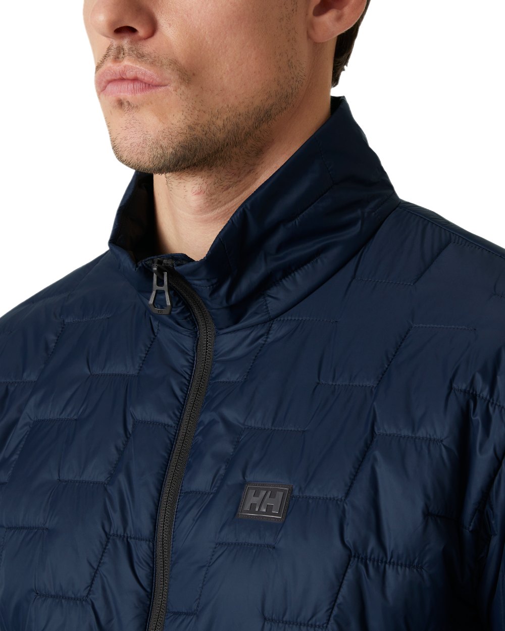 Navy Coloured Helly Hansen Mens Lifaloft Insulator Jacket on White Background
