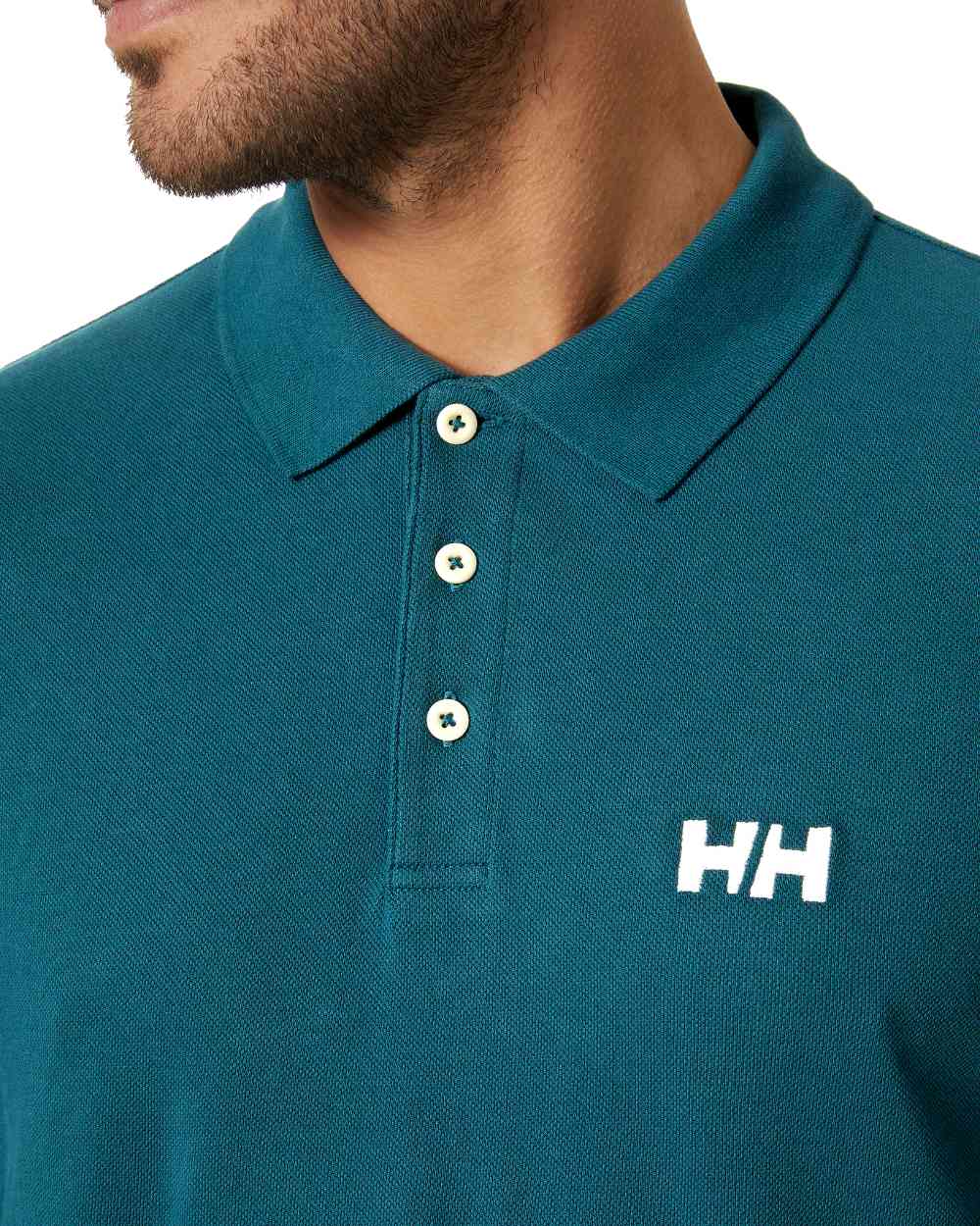 Dark Creek coloured Helly Hansen Mens Malcesine Polo T-Shirt on white background 