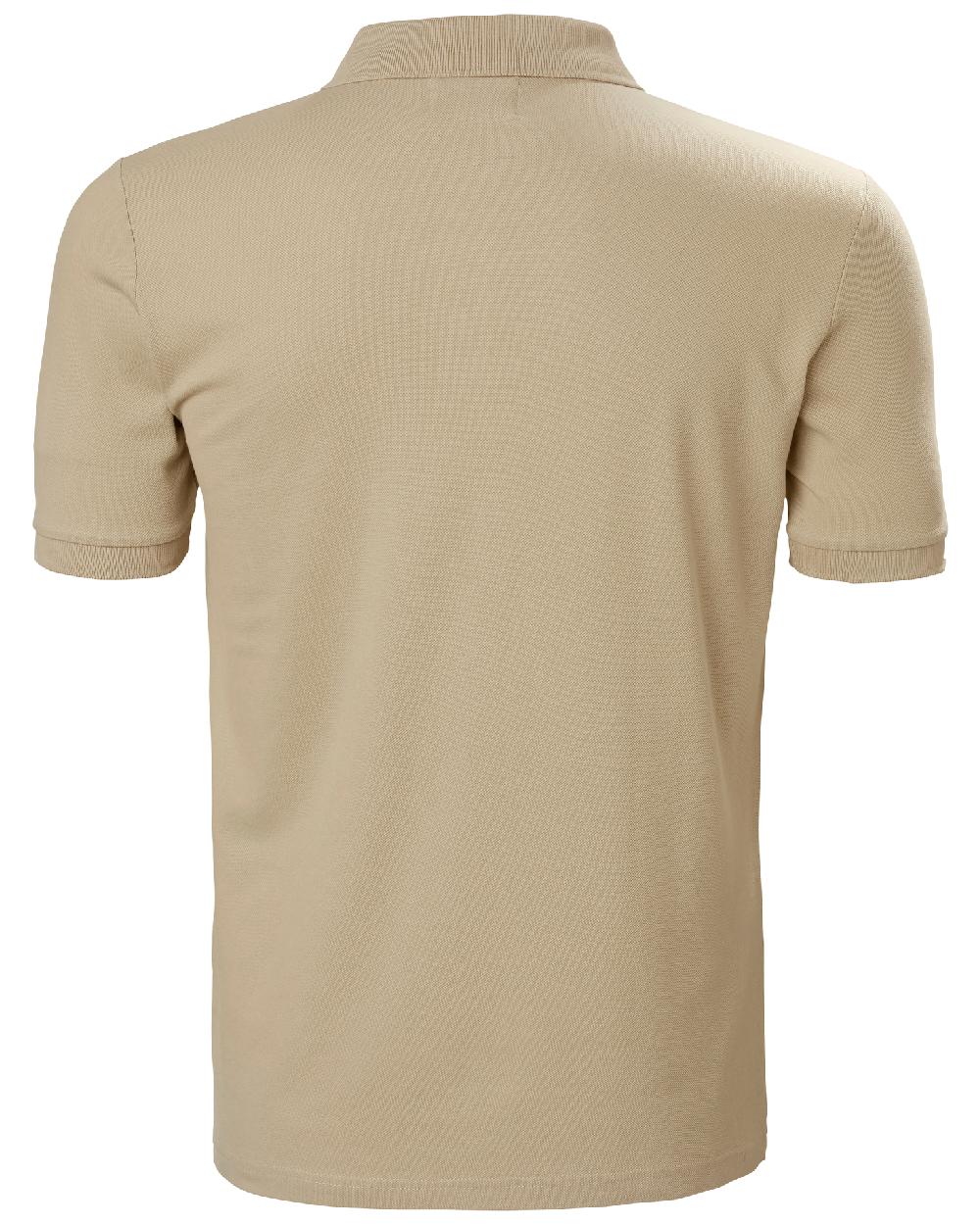 HH Khaki coloured Helly Hansen Mens Malcesine Polo T-Shirt on white background 