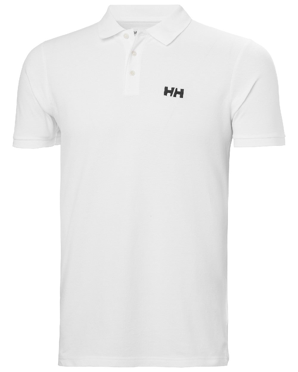 White coloured Helly Hansen Mens Malcesine Polo T-Shirt on white background 