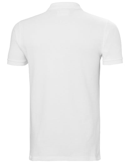 White coloured Helly Hansen Mens Malcesine Polo T-Shirt on white background 