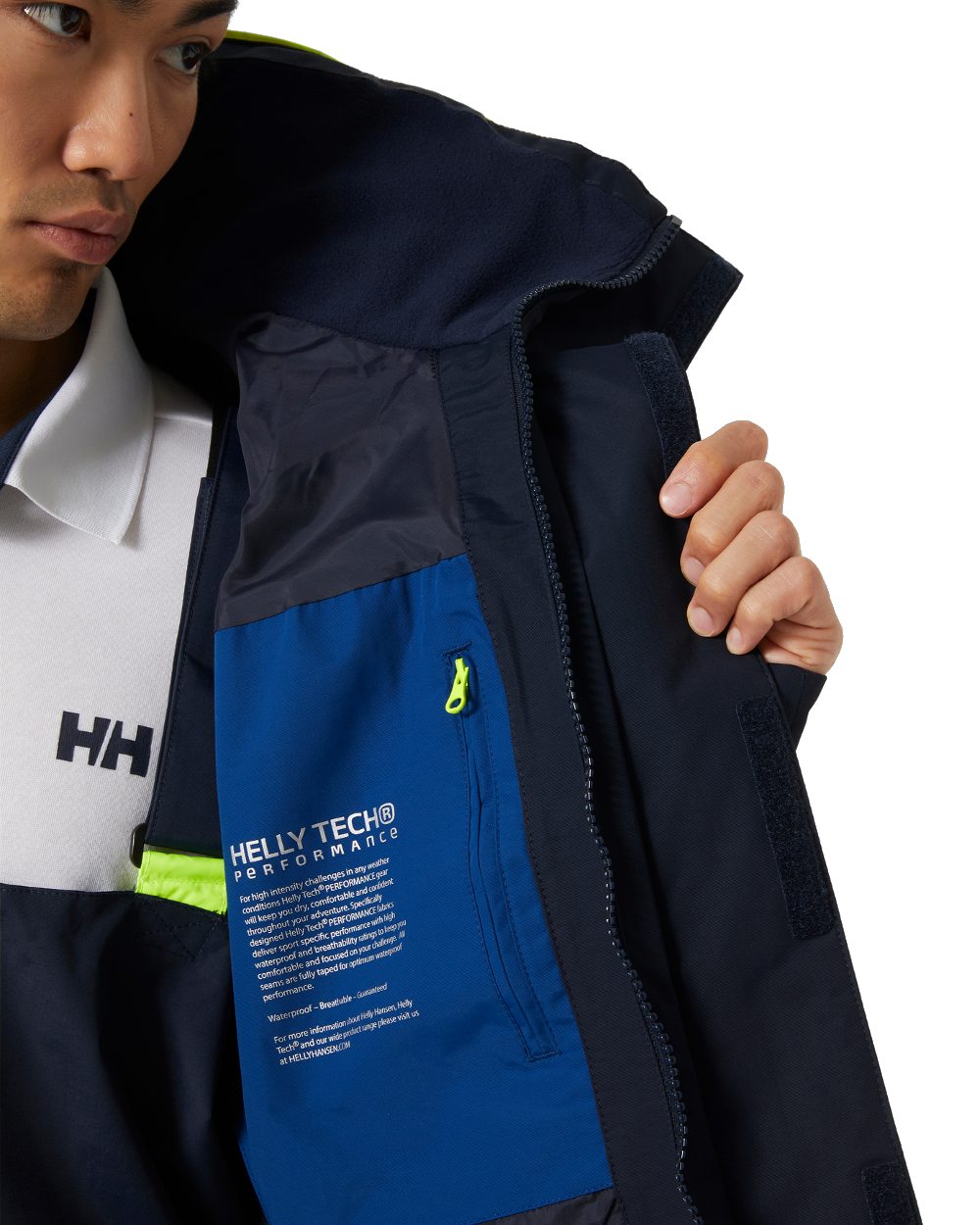 Deep Fjord coloured Helly Hansen Mens Newport Coastal Jacket on white background 