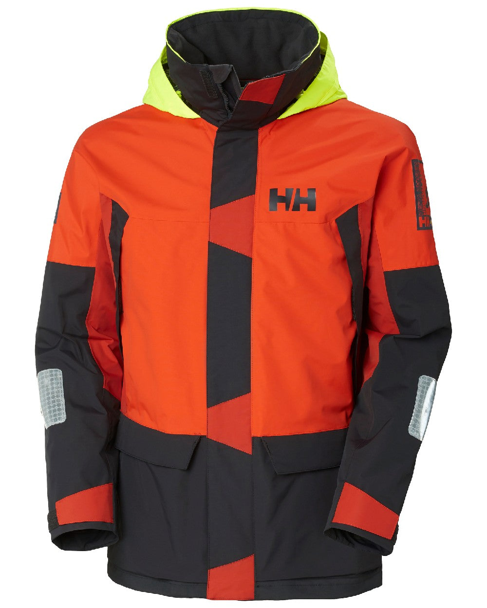 Patrol Orange coloured Helly Hansen Mens Newport Coastal Jacket on white background 