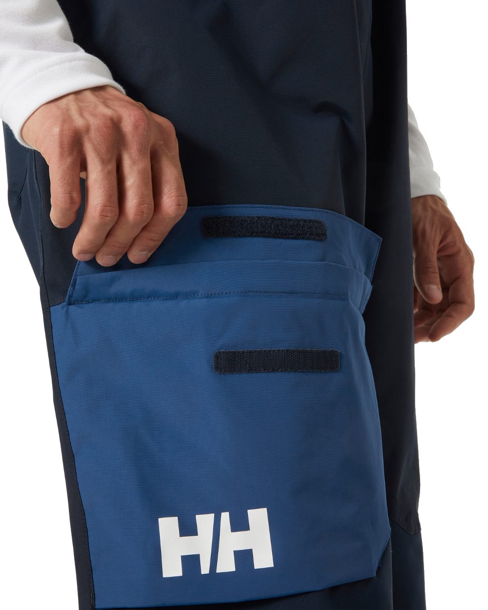 Navy coloured Helly Hansen Mens Newport Coastal Sailing Bib on white background 