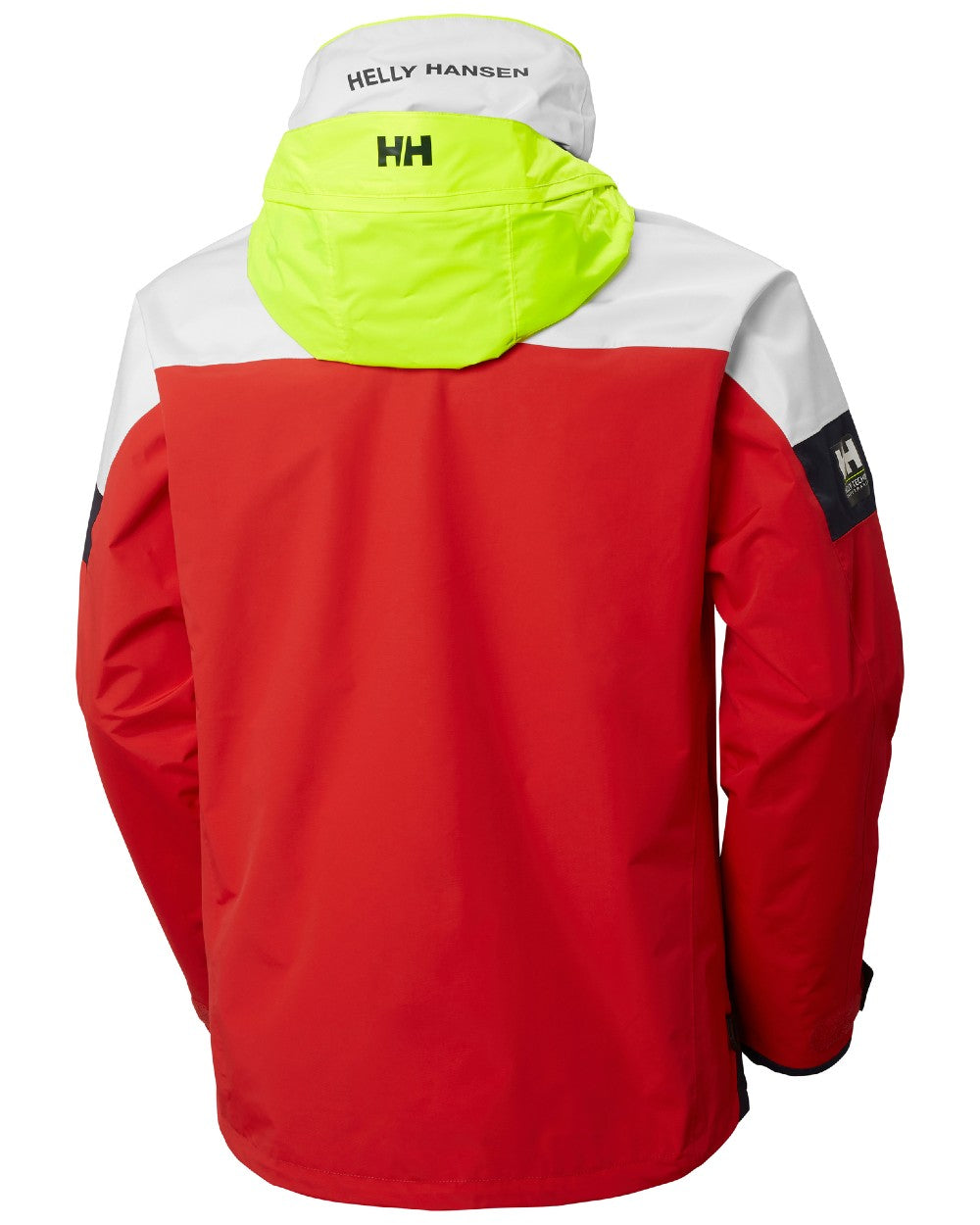 Alert Red coloured Helly Hansen Mens Newport Regatta Jacket on white background 