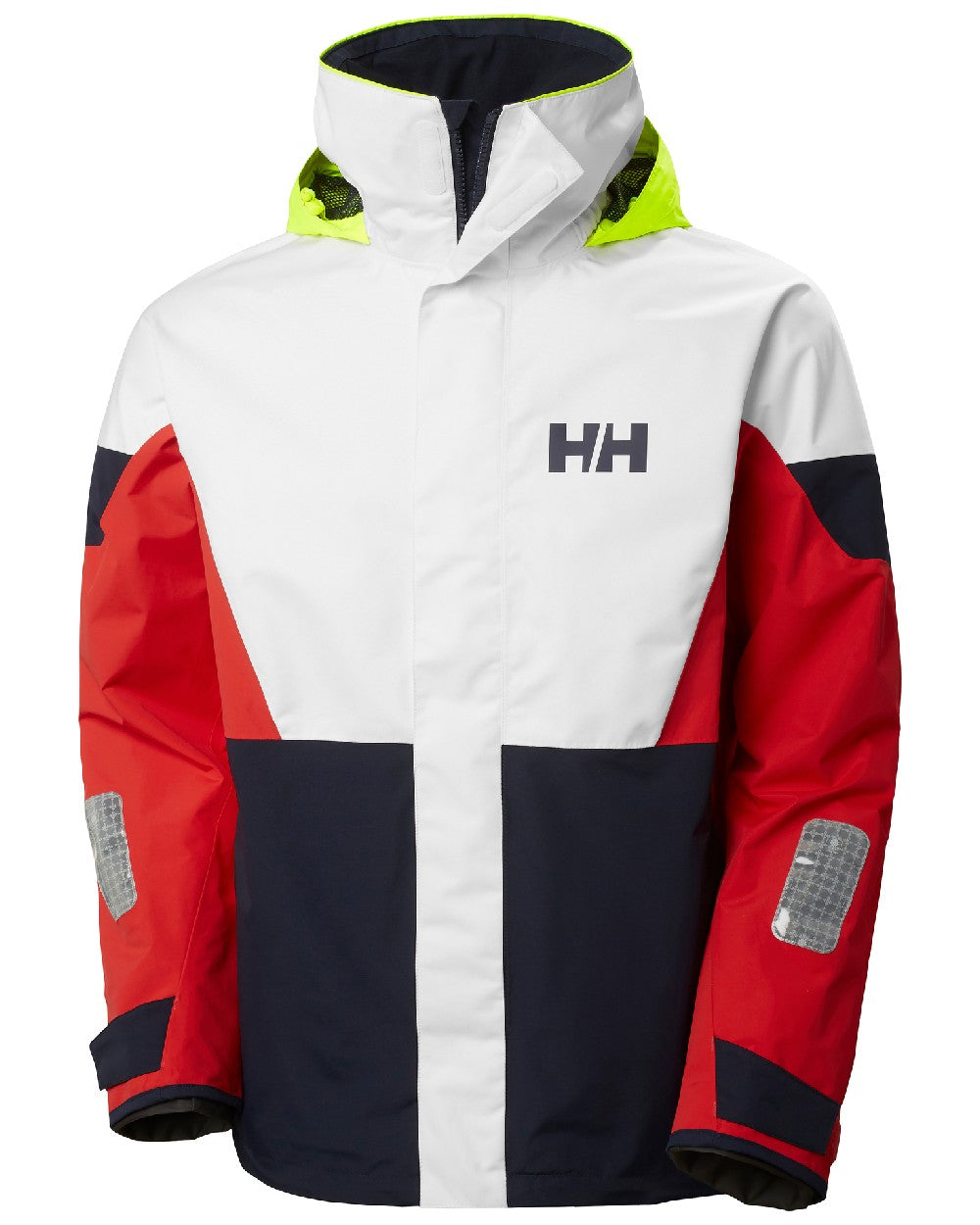 Alert Red coloured Helly Hansen Mens Newport Regatta Jacket on white background 