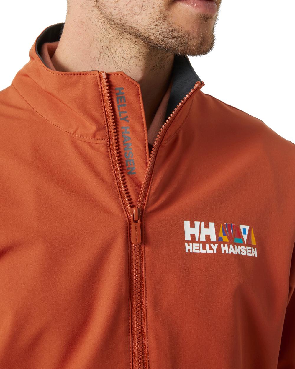 Canyon Coloured Helly Hansen Mens Newport Softshell Jacket On A White Background 