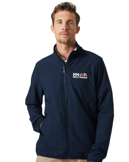 Navy Coloured Helly Hansen Mens Newport Softshell Jacket On A White Background 