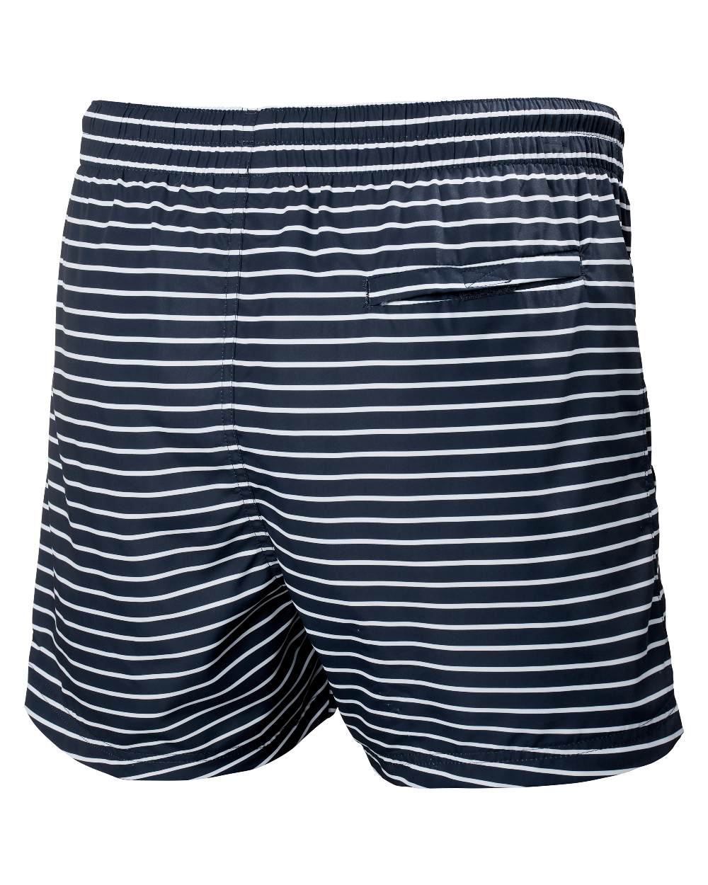 Navy Stripe Coloured Helly Hansen Mens Newport Swim Trunks On A White Background 