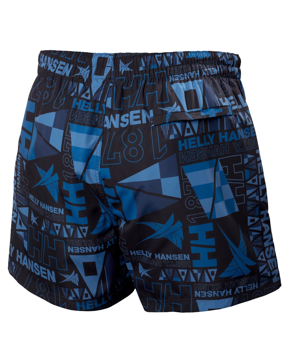 Ocean Burgee Aop Coloured Helly Hansen Mens Newport Swim Trunks On A White Background 