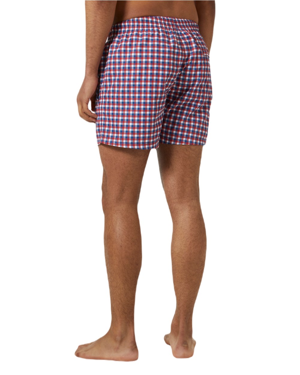 Red/Deep Fjord Coloured Helly Hansen Mens Newport Swim Trunks On A White Background 