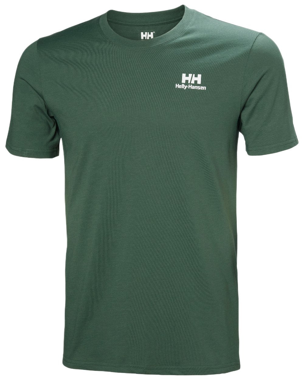 Jungle Green Coloured Helly Hansen Mens Nord Graphic T-Shirt on White Background
