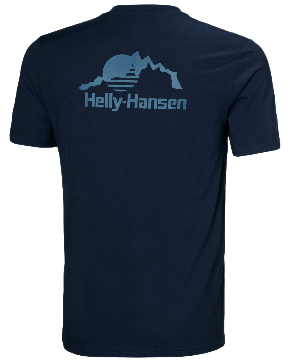 Navy Coloured Helly Hansen Mens Nord Graphic T-Shirt on White Background
