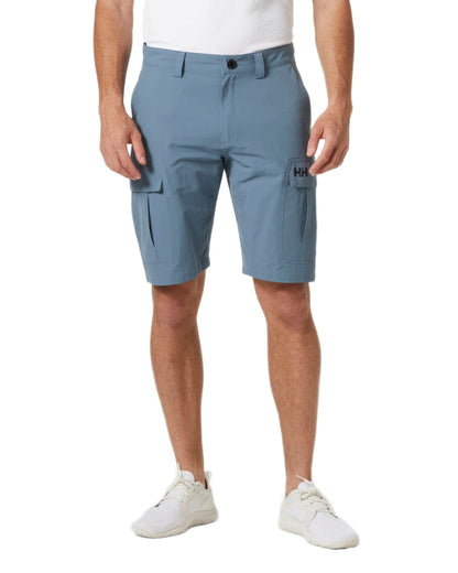 Washed Navy Coloured Coloured Helly Hansen Mens Quick Dry Cargo Shorts on White Background
