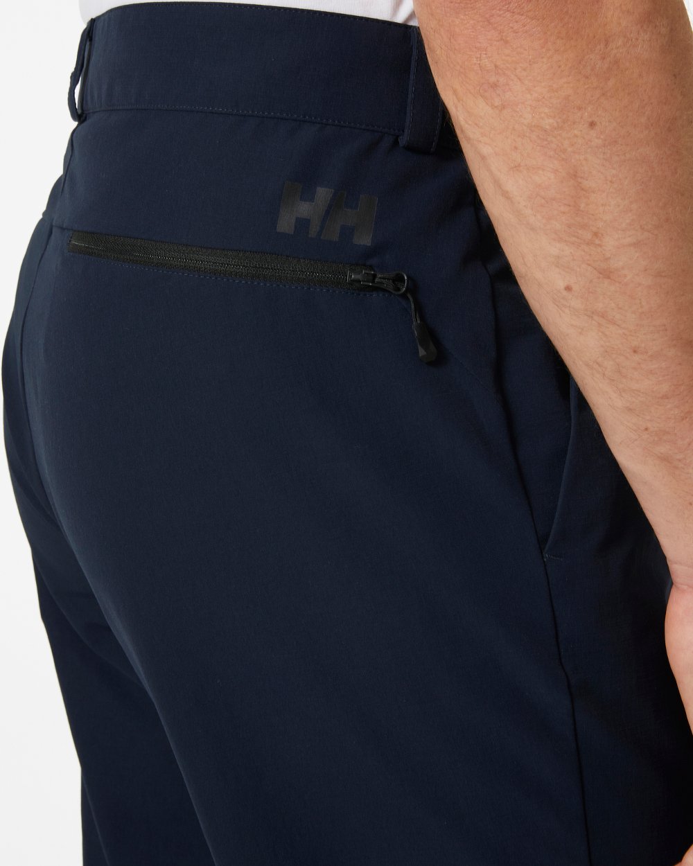 Navy coloured Helly Hansen Mens Quick Dry Pants on white background 