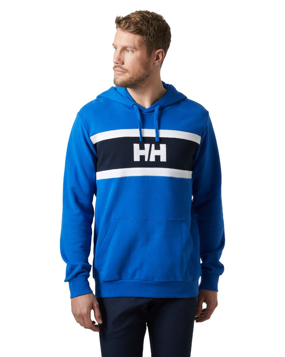 Cobalt 2.0 coloured Helly Hansen Mens Salt Cotton Hoodies on white background 