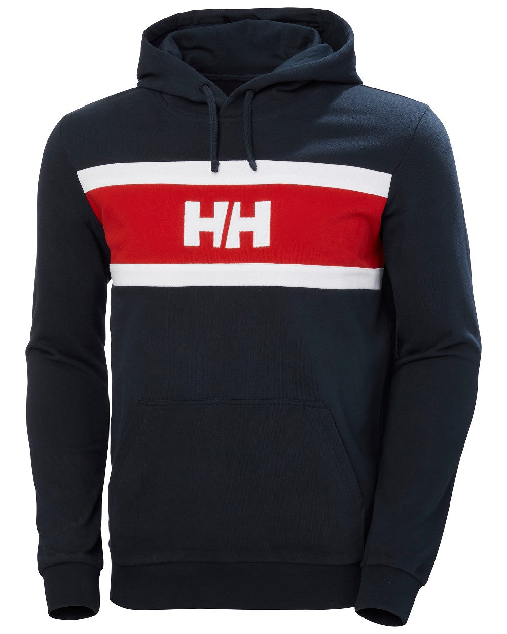 Navy coloured Helly Hansen Mens Salt Cotton Hoodies on white background 