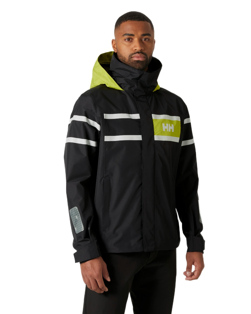 Ebony Coloured Helly Hansen Mens Salt Inshore Jacket on White Background
