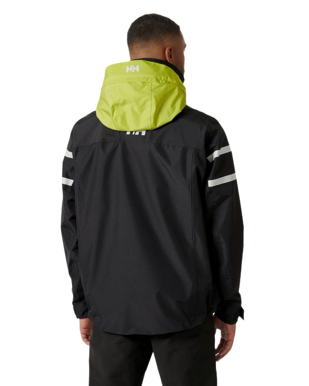 Ebony Coloured Helly Hansen Mens Salt Inshore Jacket on White Background
