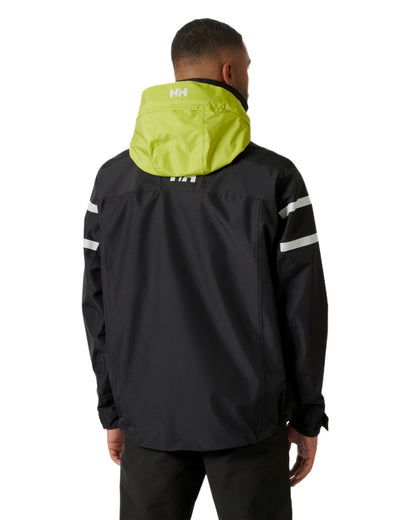 Ebony Coloured Helly Hansen Mens Salt Inshore Jacket on White Background
