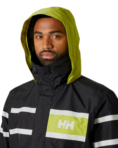 Ebony Coloured Helly Hansen Mens Salt Inshore Jacket on White Background
