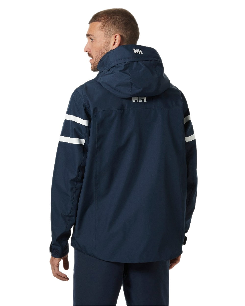 Navy coloured Helly Hansen Mens Salt Inshore Jacket on white background 