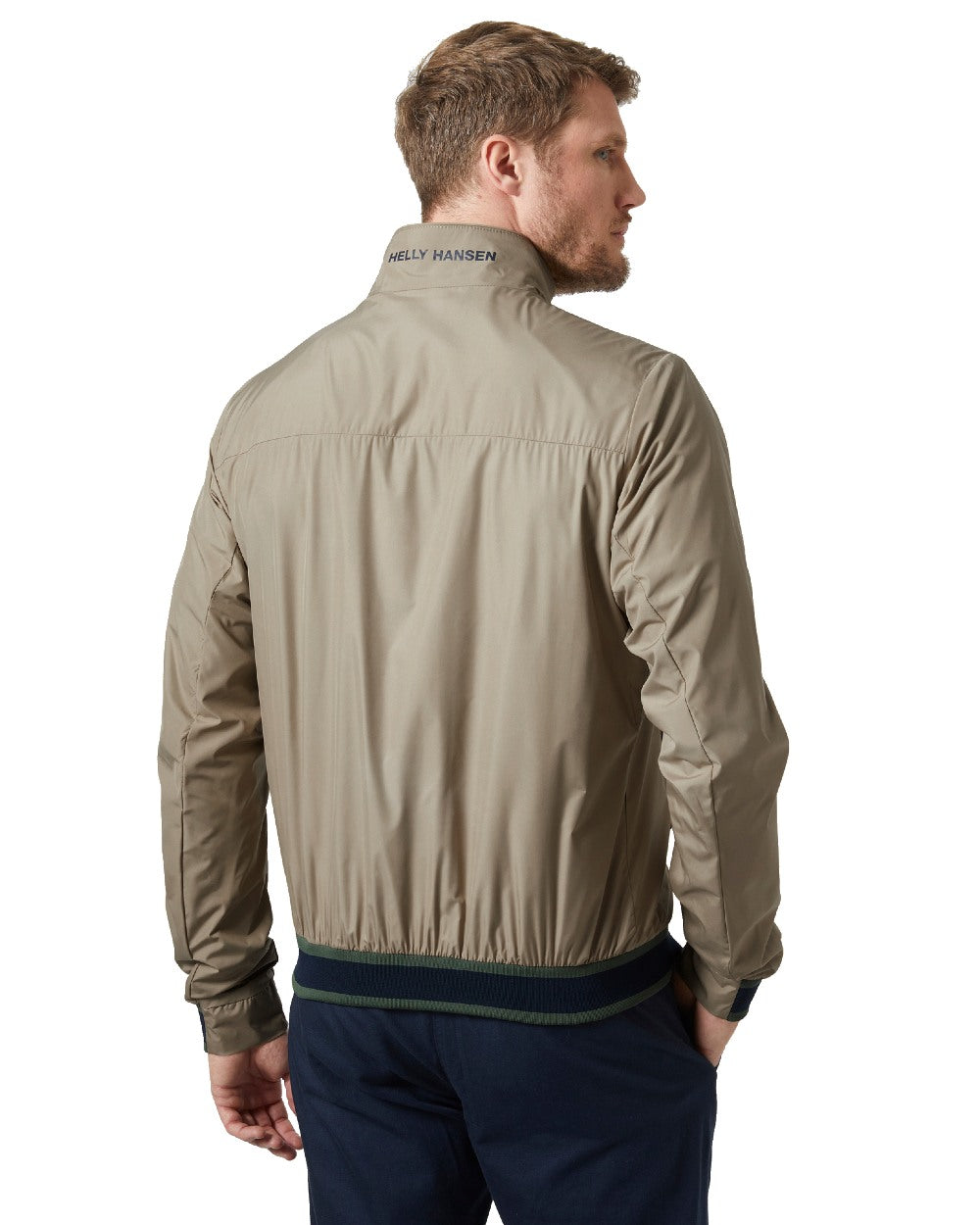 Pebble coloured Helly Hansen Mens Salt Windbreaker Sailing Jacket on white background 