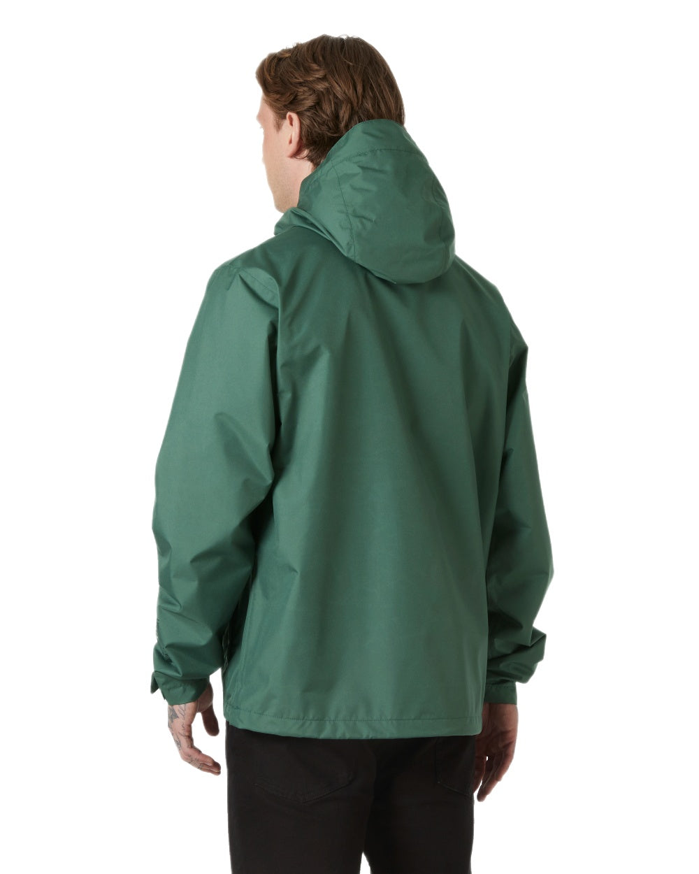 Jungle Green Coloured Helly Hansen Mens Seven J Jacket on White Background
