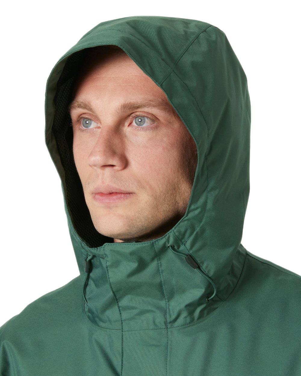 Jungle Green Coloured Helly Hansen Mens Seven J Jacket on White Background
