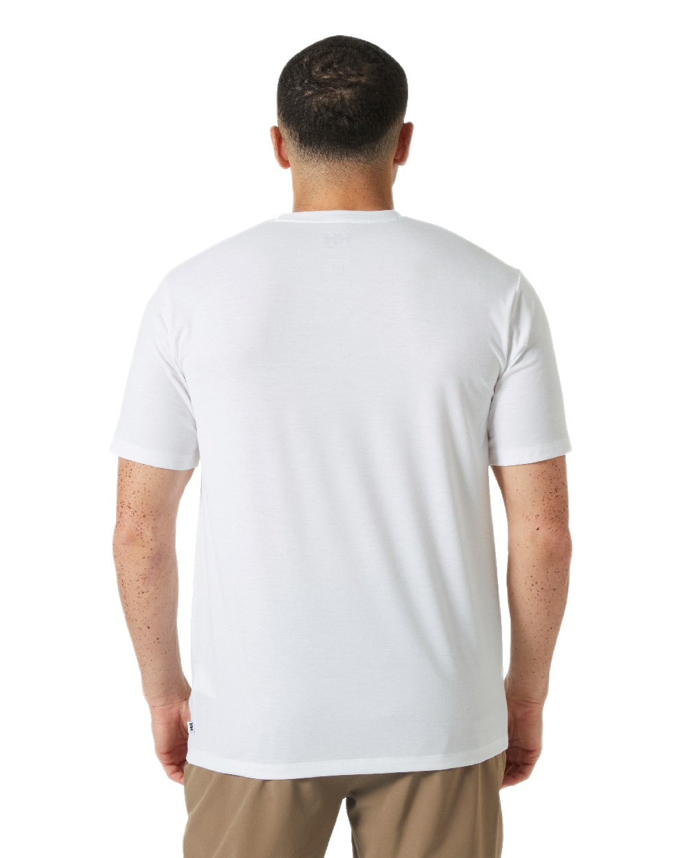 White Coloured Helly Hansen Mens Skog Recycled Graphic T-Shirt on White Background
