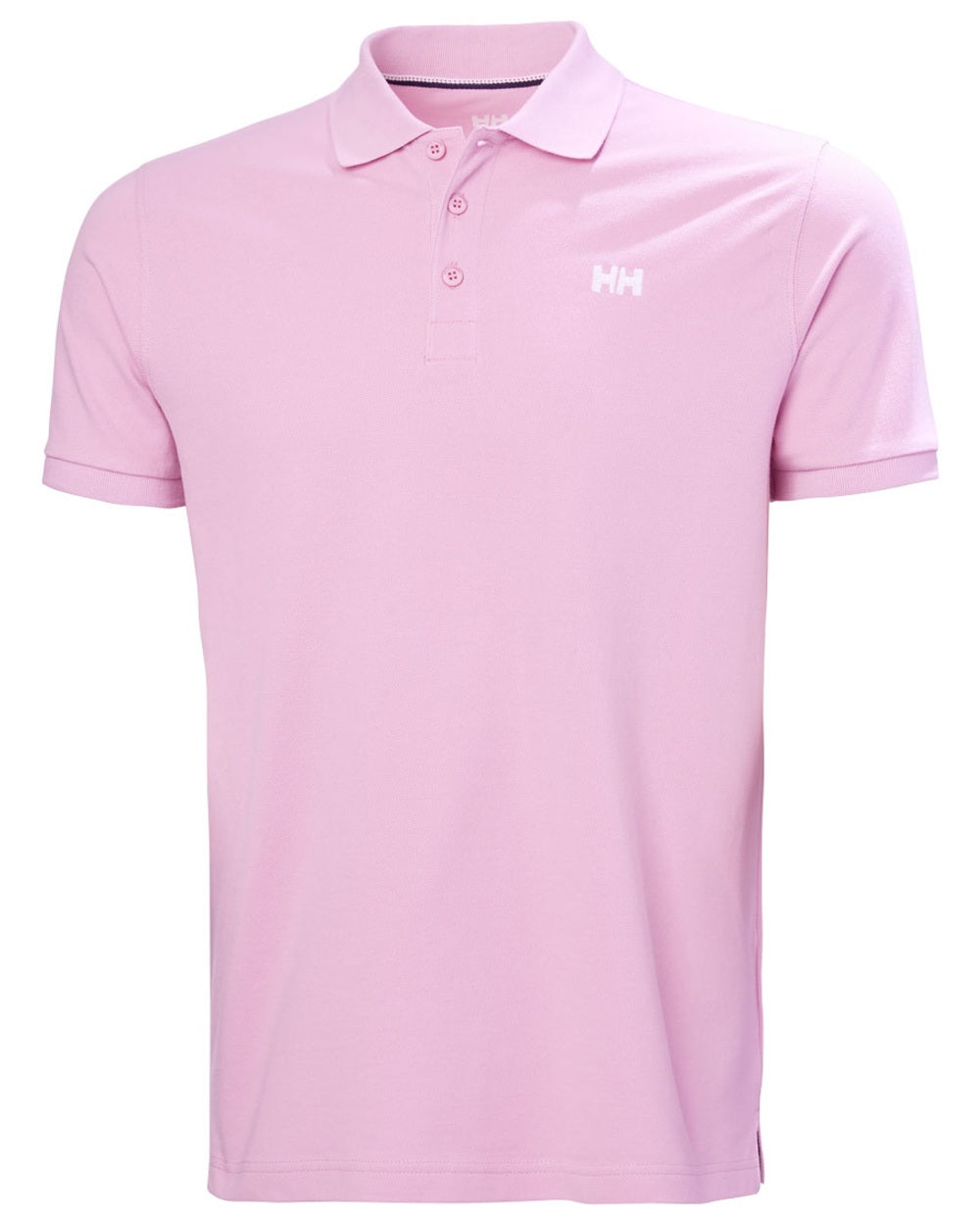 Cherry Blossom Coloured Helly Hansen Mens Transat Polo Shirt on White Background
