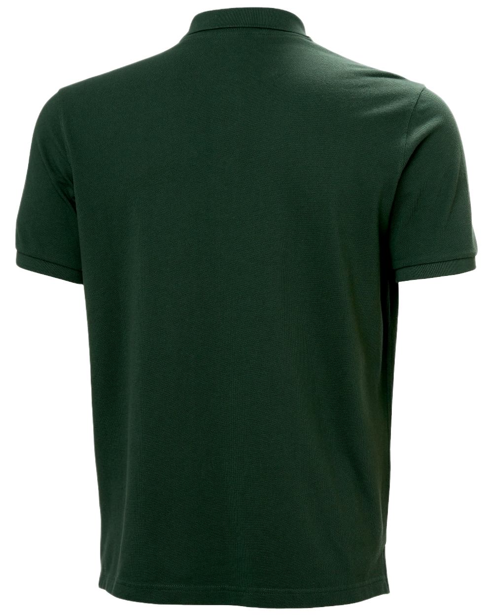 Jungle Green Coloured Helly Hansen Mens Transat Polo Shirt on White Background
