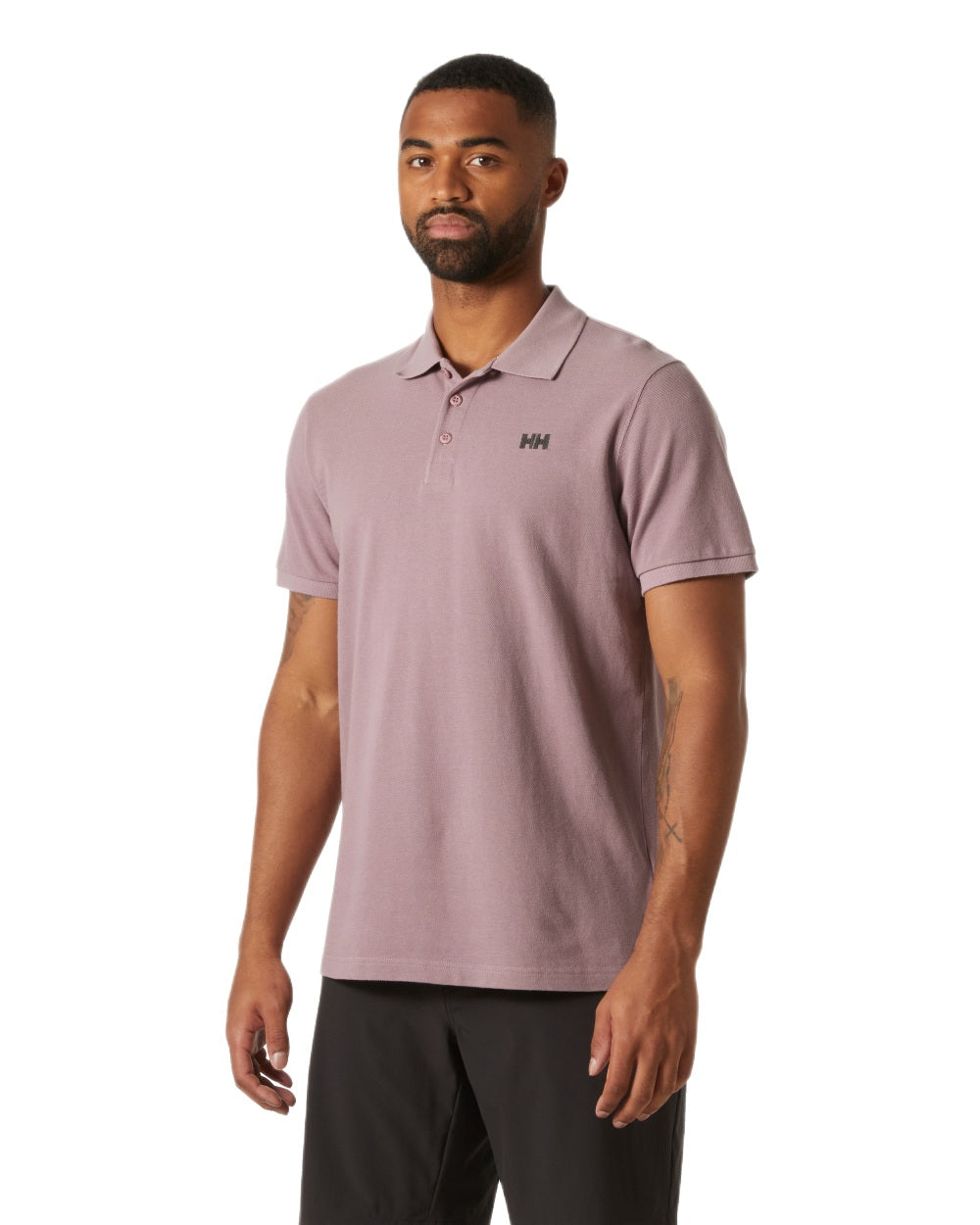 Purple Clay Coloured Helly Hansen Mens Transat Polo Shirt on White Background
