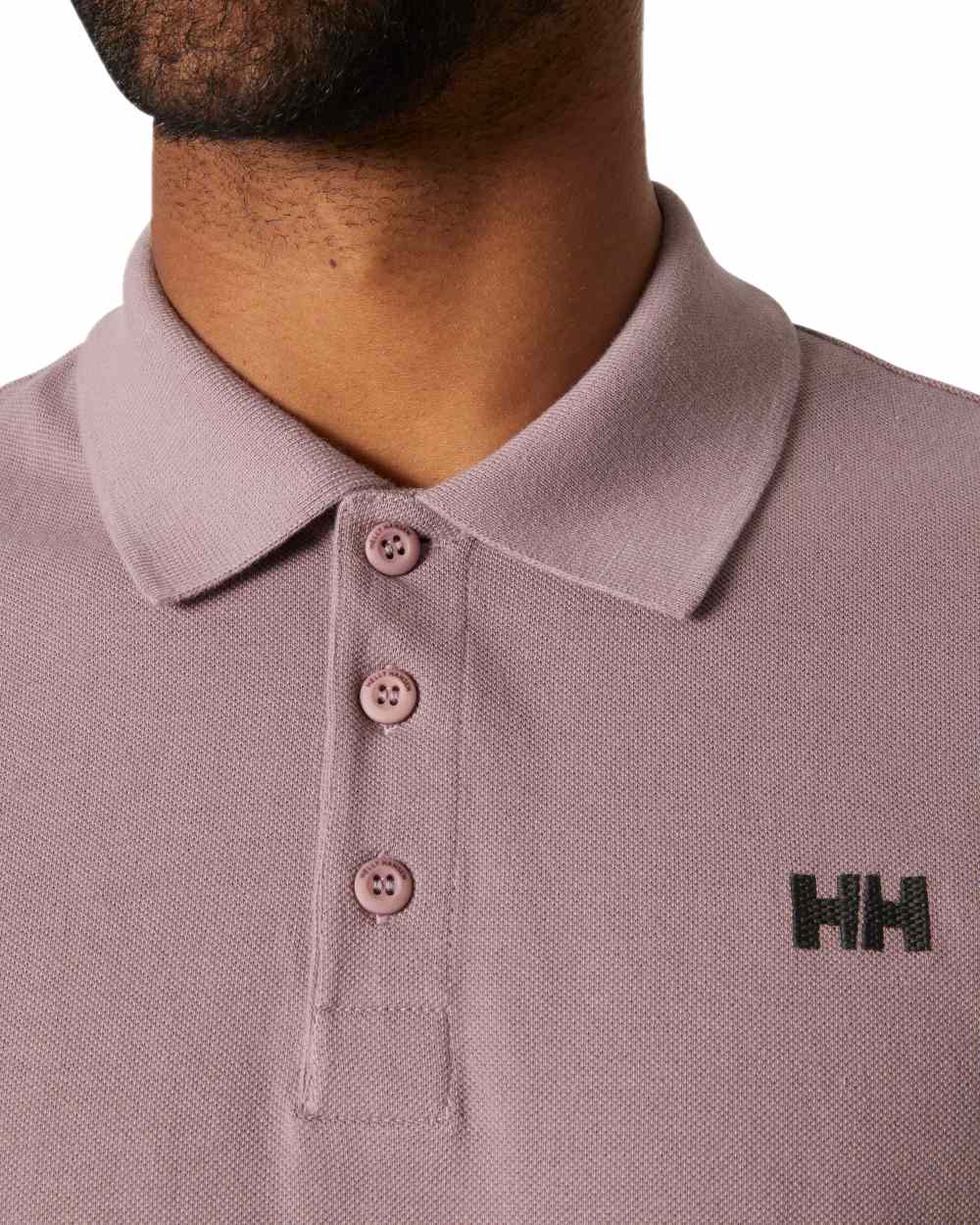Purple Clay Coloured Helly Hansen Mens Transat Polo Shirt on White Background
