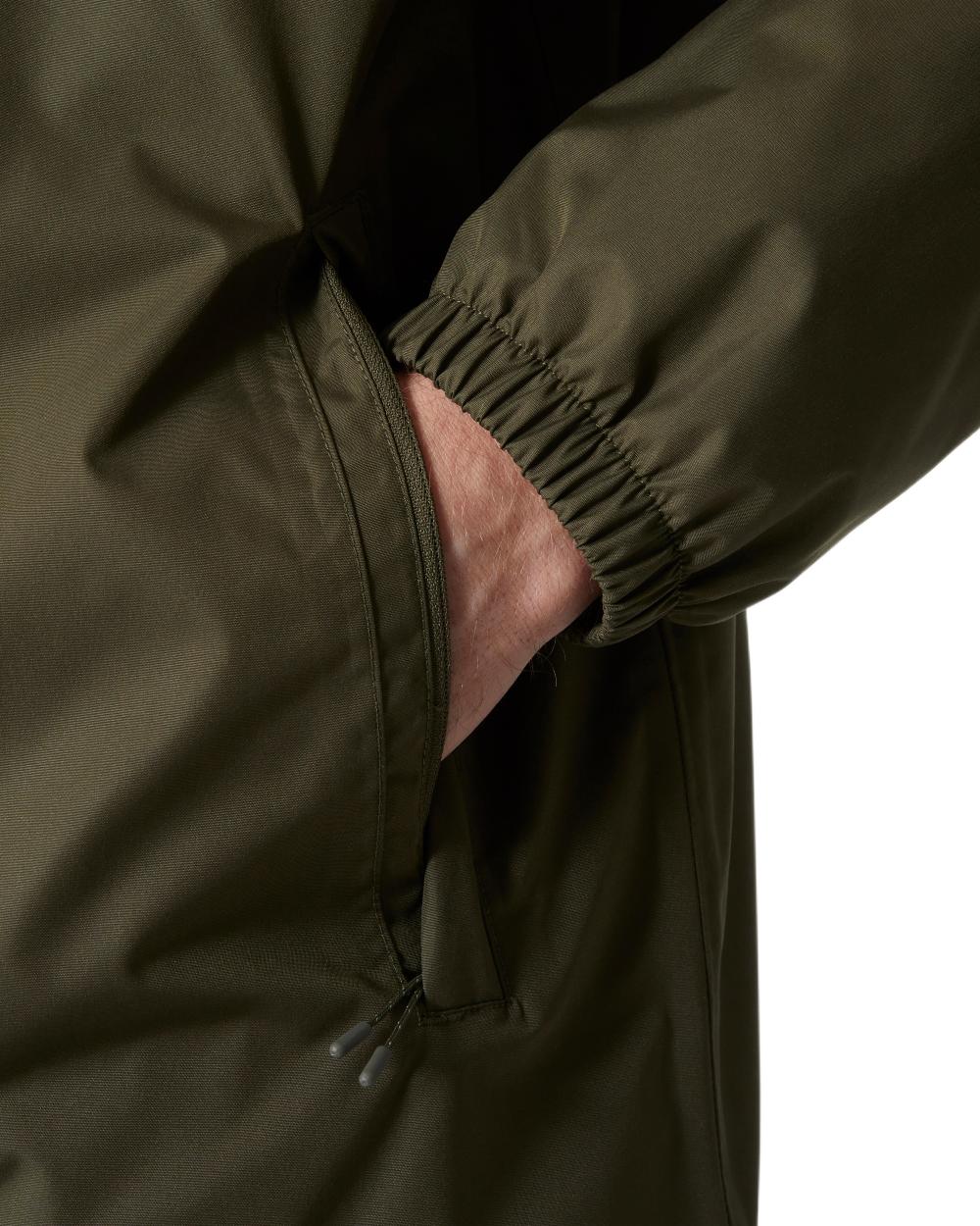 Utility Green Coloured Helly Hansen Mens Vancouver Fleece Lined Jacket on White Background
