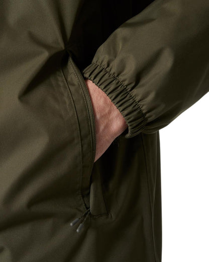 Utility Green Coloured Helly Hansen Mens Vancouver Fleece Lined Jacket on White Background
