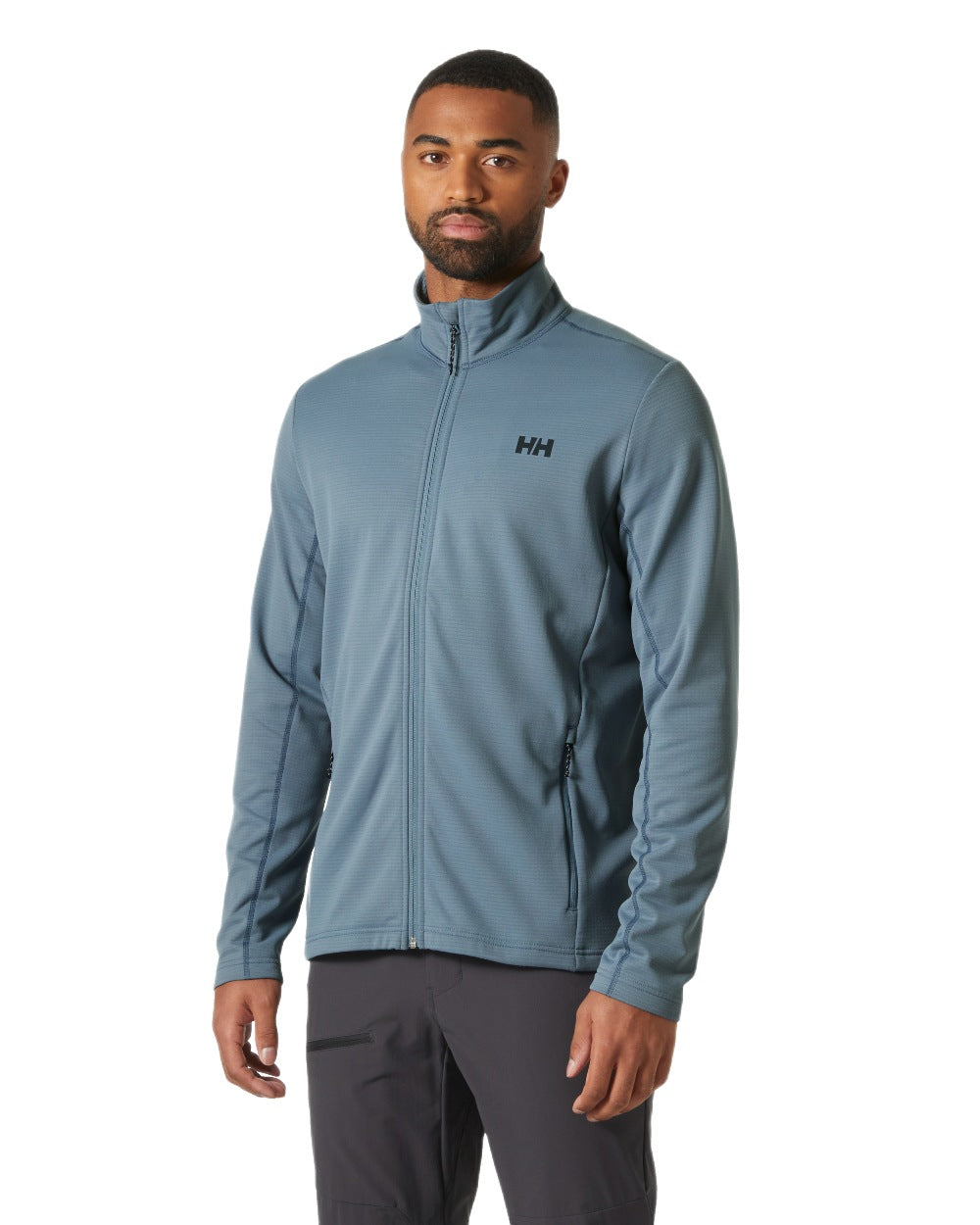 Washed Navy Coloured Helly Hansen Mens Versalite Fleece Jacket on White Background
