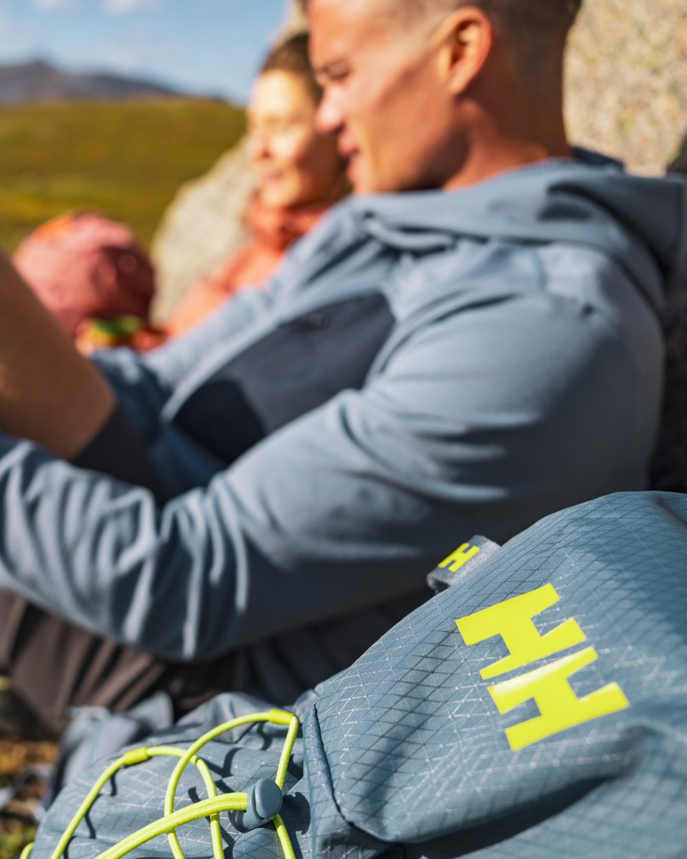 Washed Navy Coloured Helly Hansen Mens Versalite Fleece Jacket on Outdoor Background
