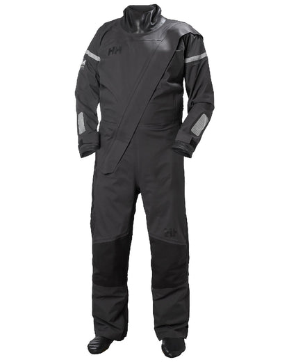 Ebony Coloured Helly Hansen Mens Waterwear Drysuit on white background 