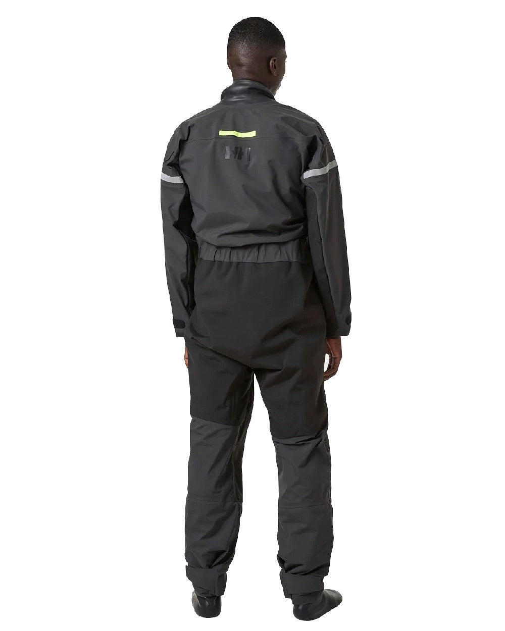 Ebony Coloured Helly Hansen Mens Waterwear Drysuit on white background 