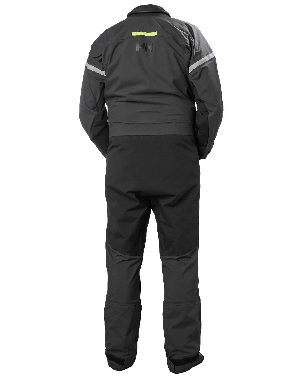 Ebony Coloured Helly Hansen Mens Waterwear Drysuit on white background 