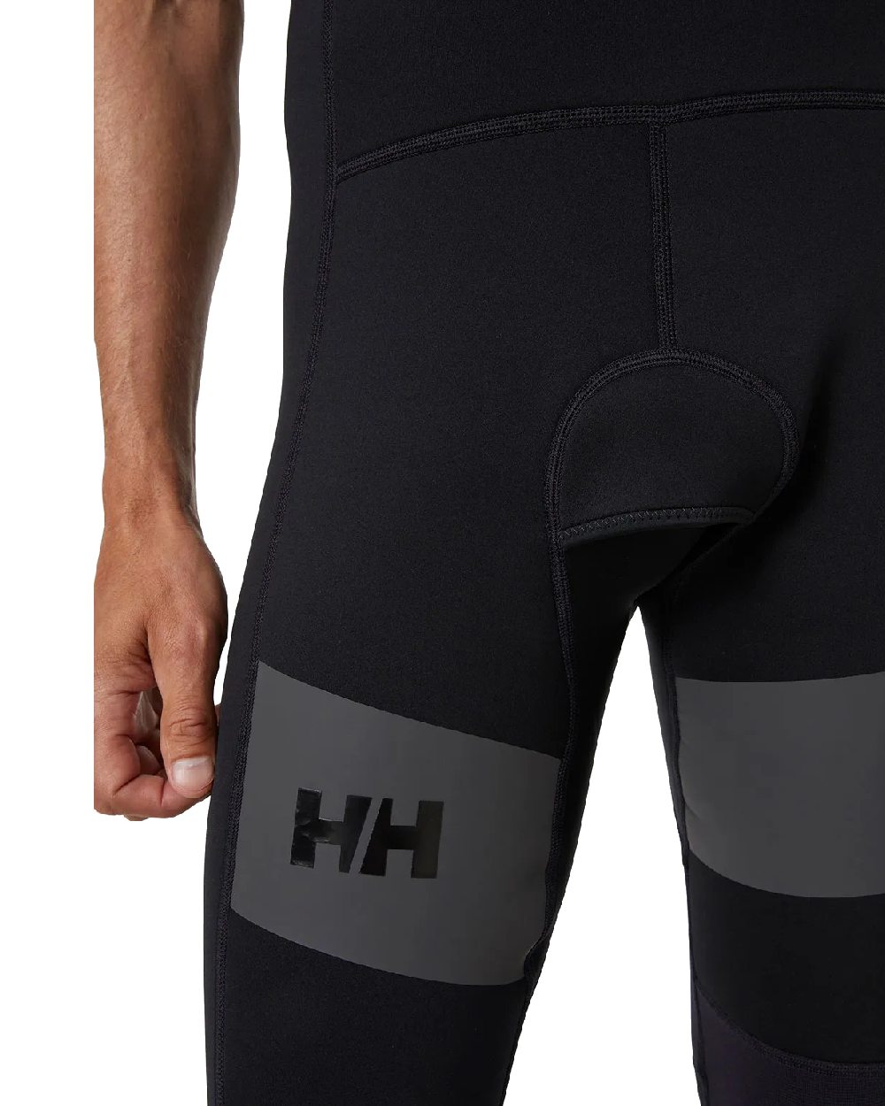 Black coloured Helly Hansen Mens Waterwear Salopette 2.0 on white background 