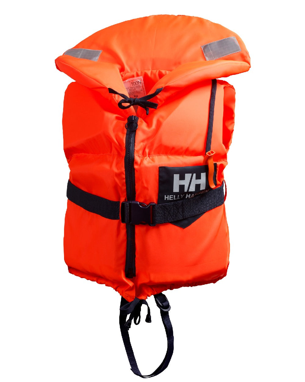 Fluor Orange coloured Helly Hansen Navigare Scan Life Jacket on white background 