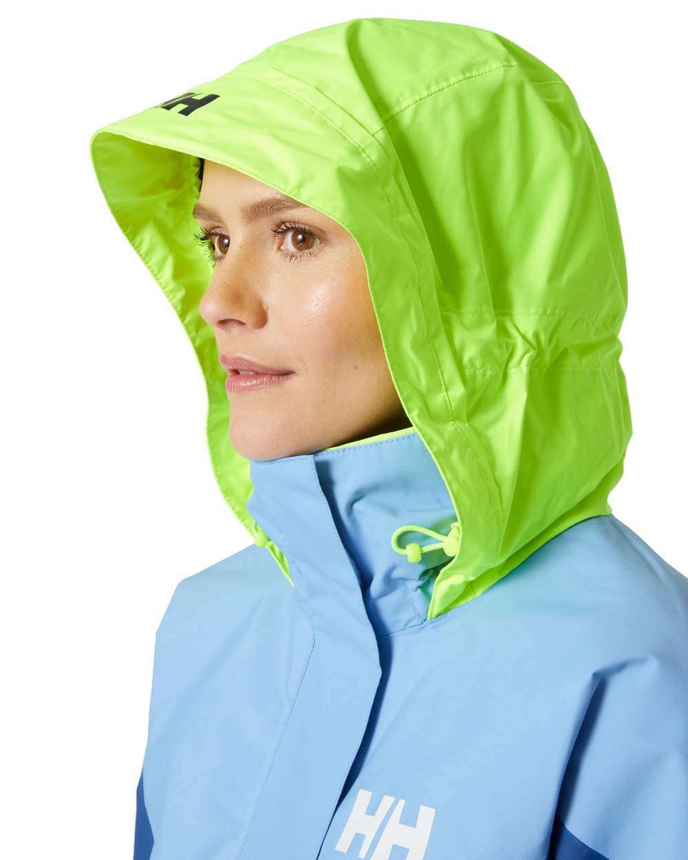 Azurite coloured Helly Hansen Womens Newport Coastal Jacket on white background 