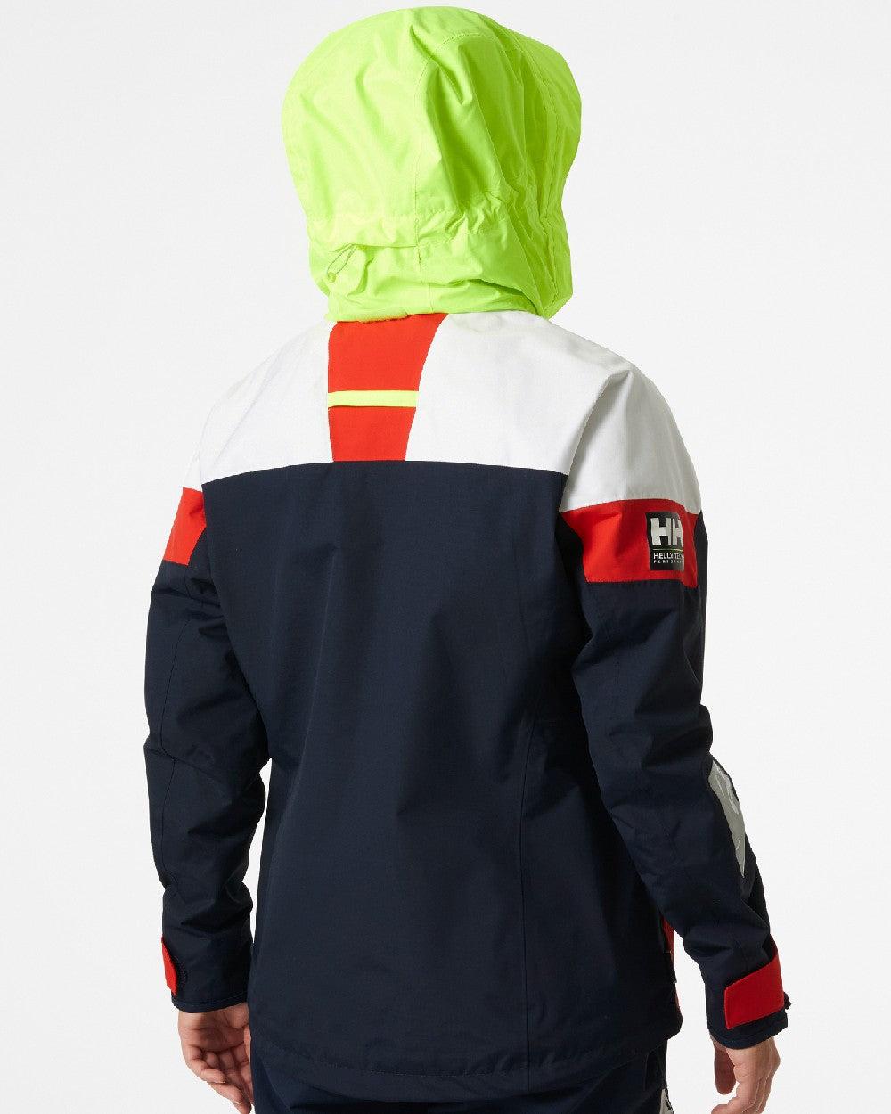 Alert Red coloured Helly Hansen Womens Newport Coastal Jacket on grey background 